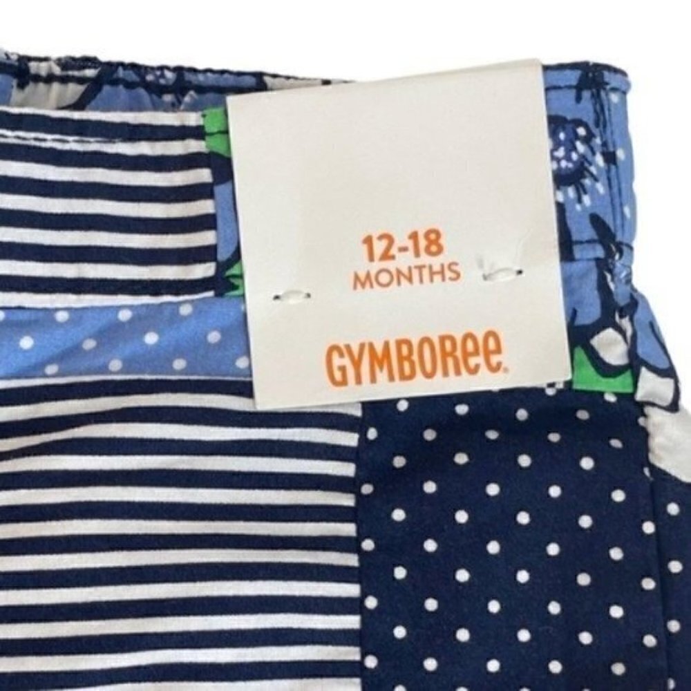 GYMBOREE Spring Prep Patchwork Shorts polka dots stripes floral 12-18 months - Picture 3 of 6